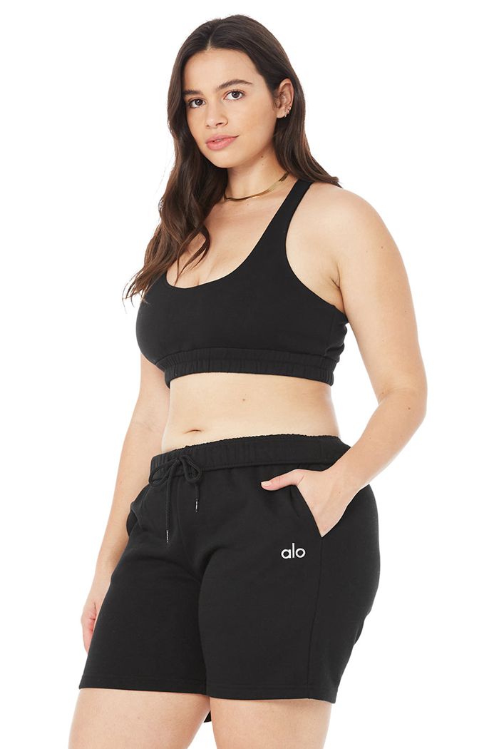 Alo Yoga Scoop Neck Sweatshirt Women's Bras Black | 93UKQFAIO