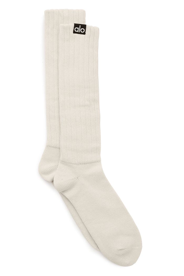 Alo Yoga Scrunch Women\'s Socks Beige | 25CVASXKR