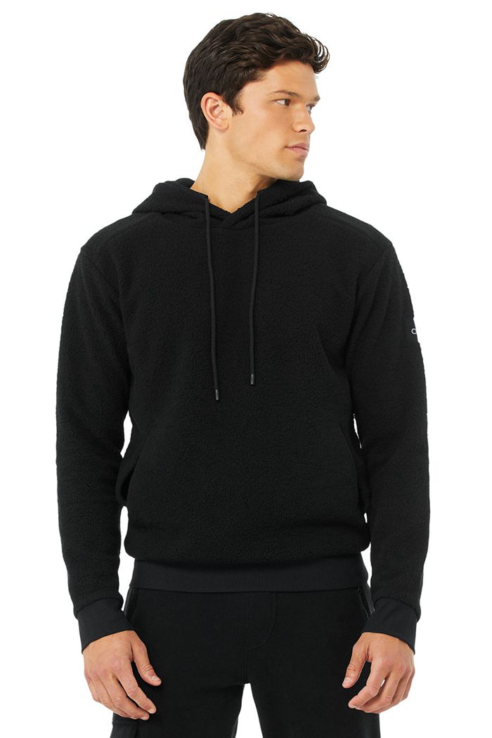 Alo Yoga Sherpa Men\'s Hoodie Black | 40YHVUPGM