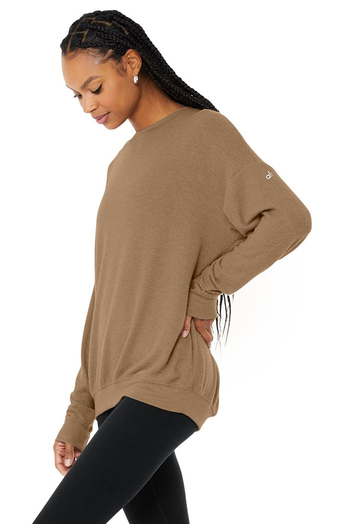 Alo Yoga Soho Women's Pullover Brown | 79GDHEVRO