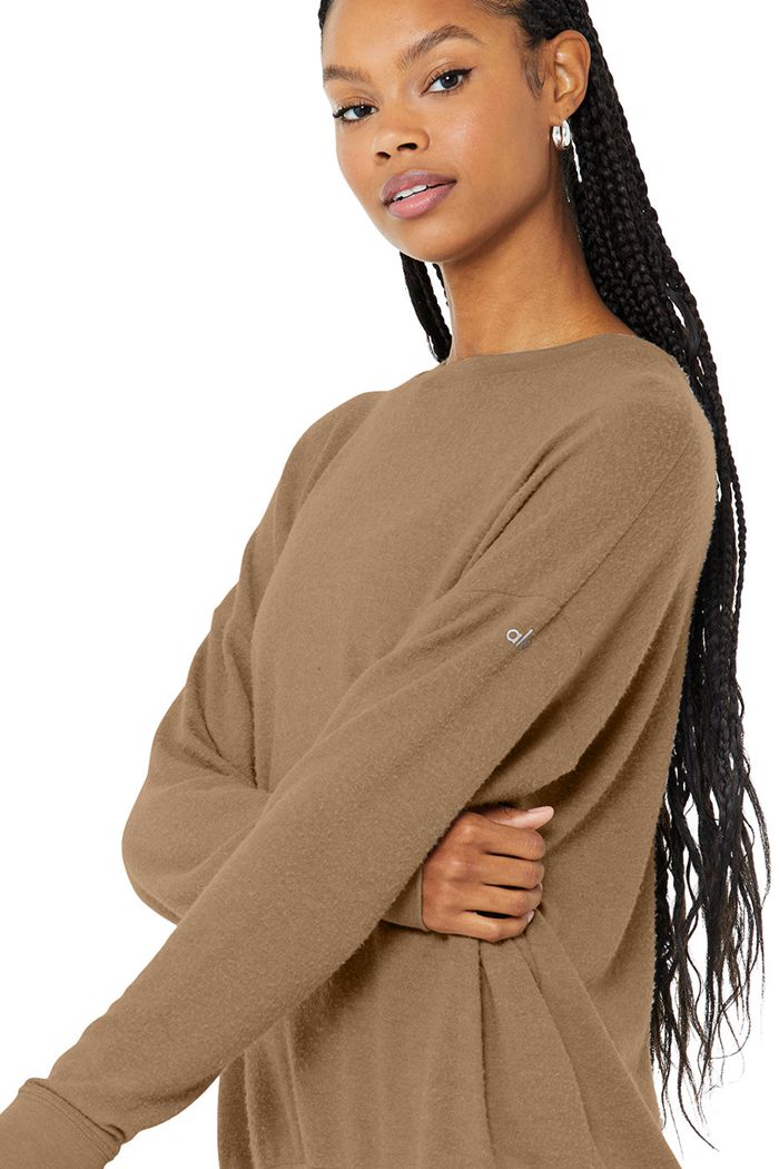 Alo Yoga Soho Women's Pullover Brown | 79GDHEVRO