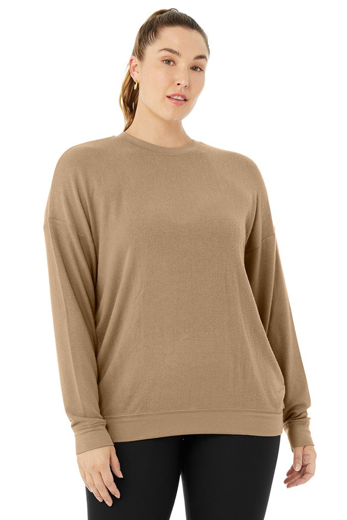 Alo Yoga Soho Women's Pullover Brown | 79GDHEVRO