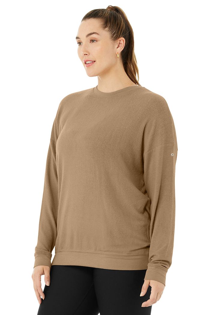 Alo Yoga Soho Women's Pullover Brown | 79GDHEVRO