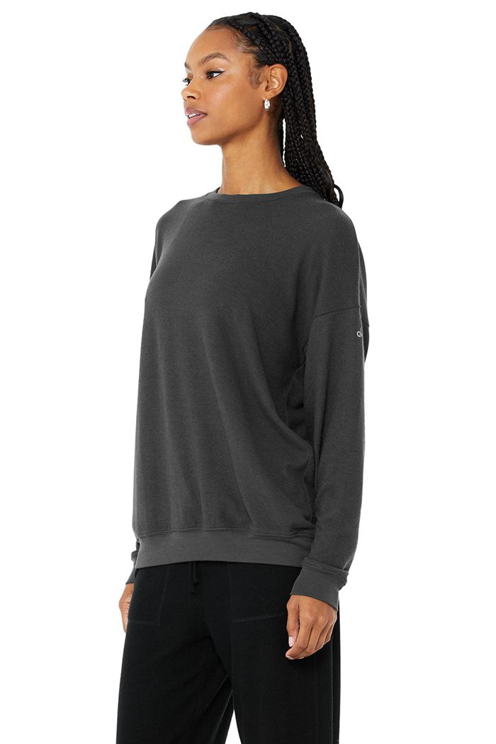 Alo Yoga Soho Women's Pullover Dark Grey | 60MIJPGYU