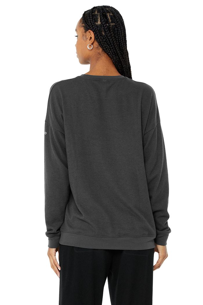 Alo Yoga Soho Women's Pullover Dark Grey | 60MIJPGYU