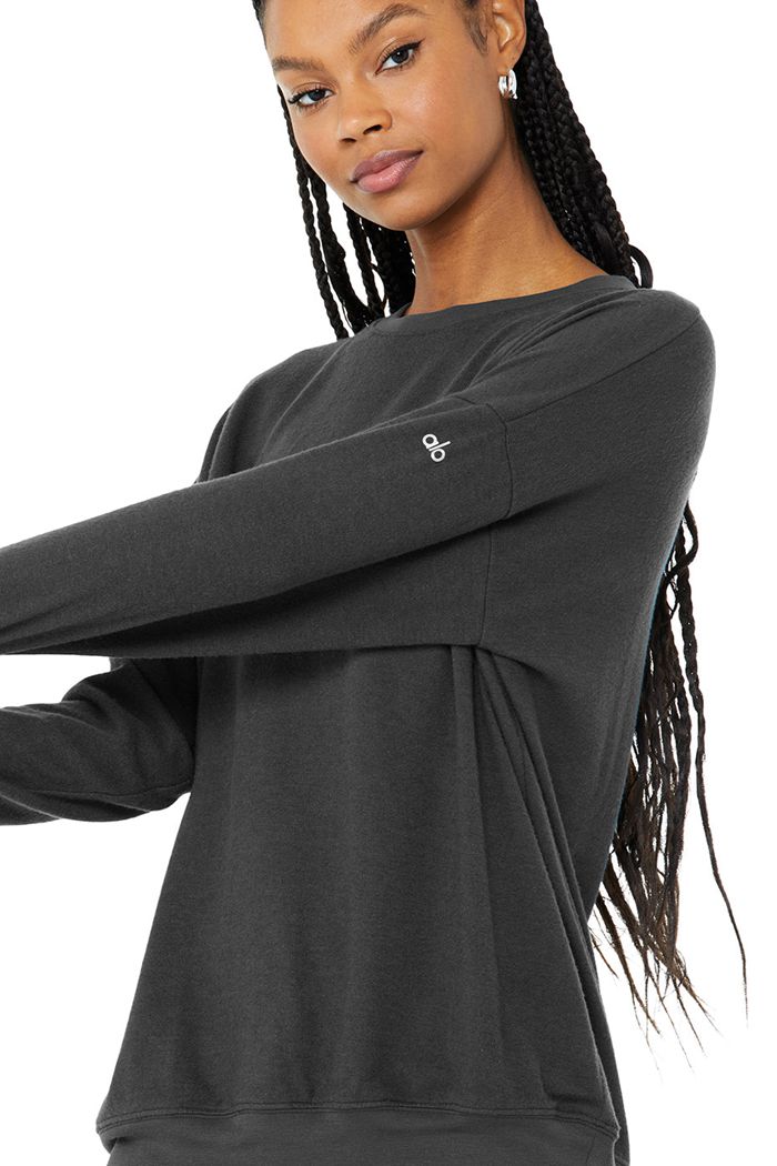 Alo Yoga Soho Women's Pullover Dark Grey | 60MIJPGYU