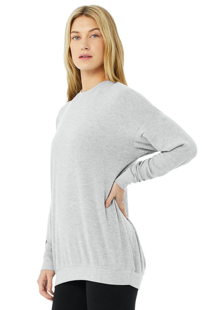 Alo Yoga Soho Women's Pullover Grey | 68CXLUTGE