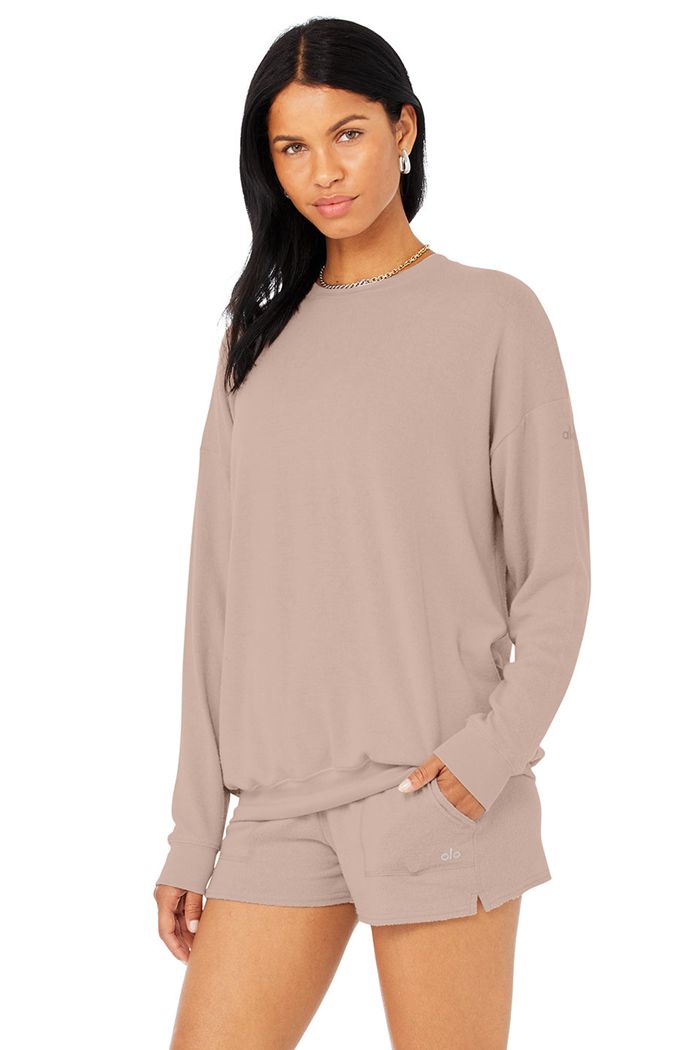 Alo Yoga Soho Women's Pullover Pink | 13ZCNSGRA