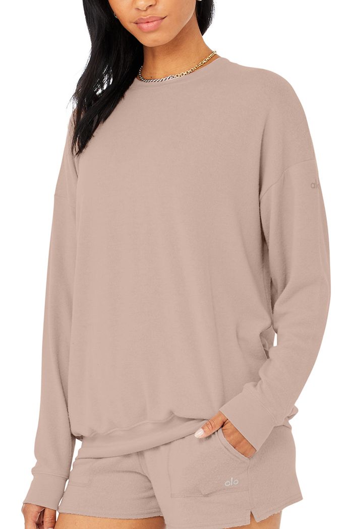 Alo Yoga Soho Women's Pullover Pink | 13ZCNSGRA