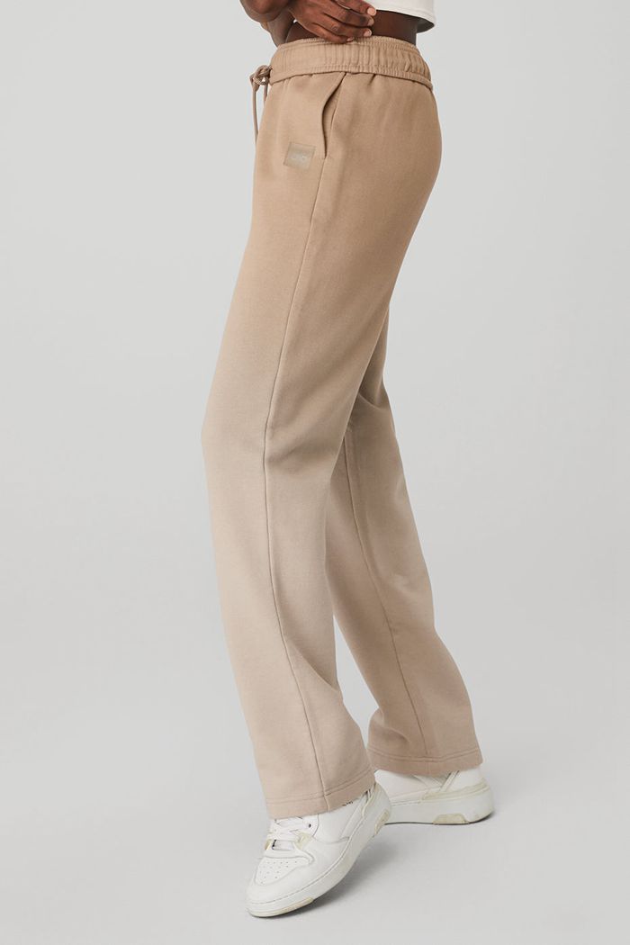 Alo Yoga Straight Leg Ombre Sweat Women's Pants Beige | 05TUDFOIB