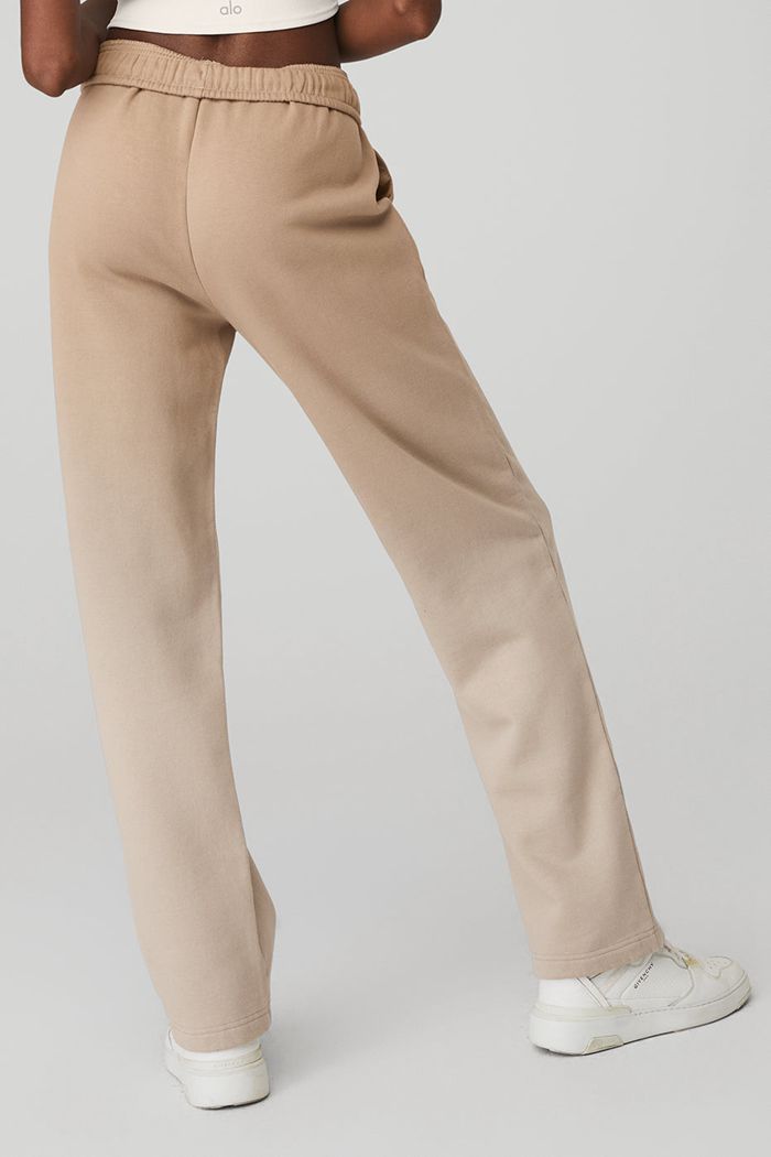 Alo Yoga Straight Leg Ombre Sweat Women's Pants Beige | 05TUDFOIB