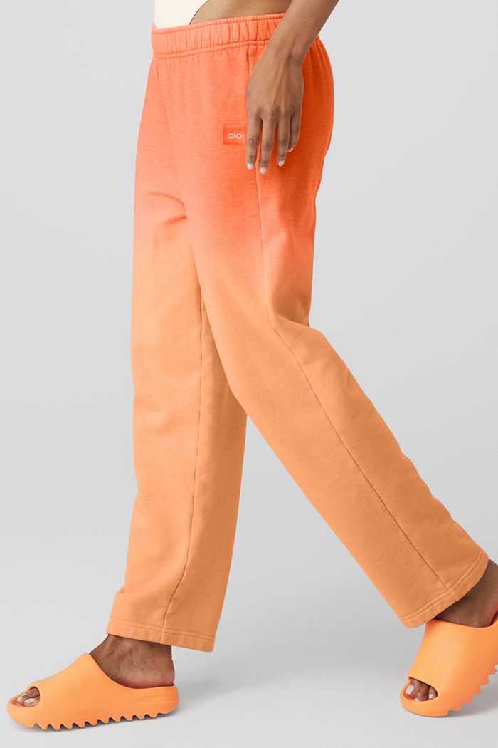 Alo Yoga Straight Leg Ombre Sweat Women's Pants Orange | 21PUQXDRV