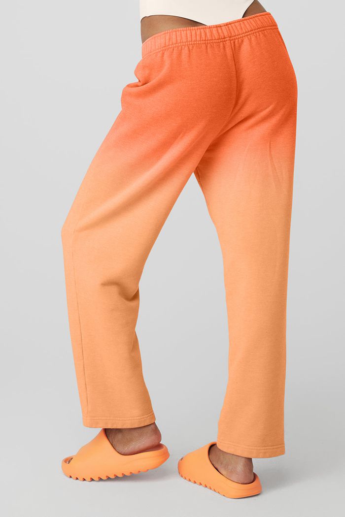 Alo Yoga Straight Leg Ombre Sweat Women's Pants Orange | 21PUQXDRV