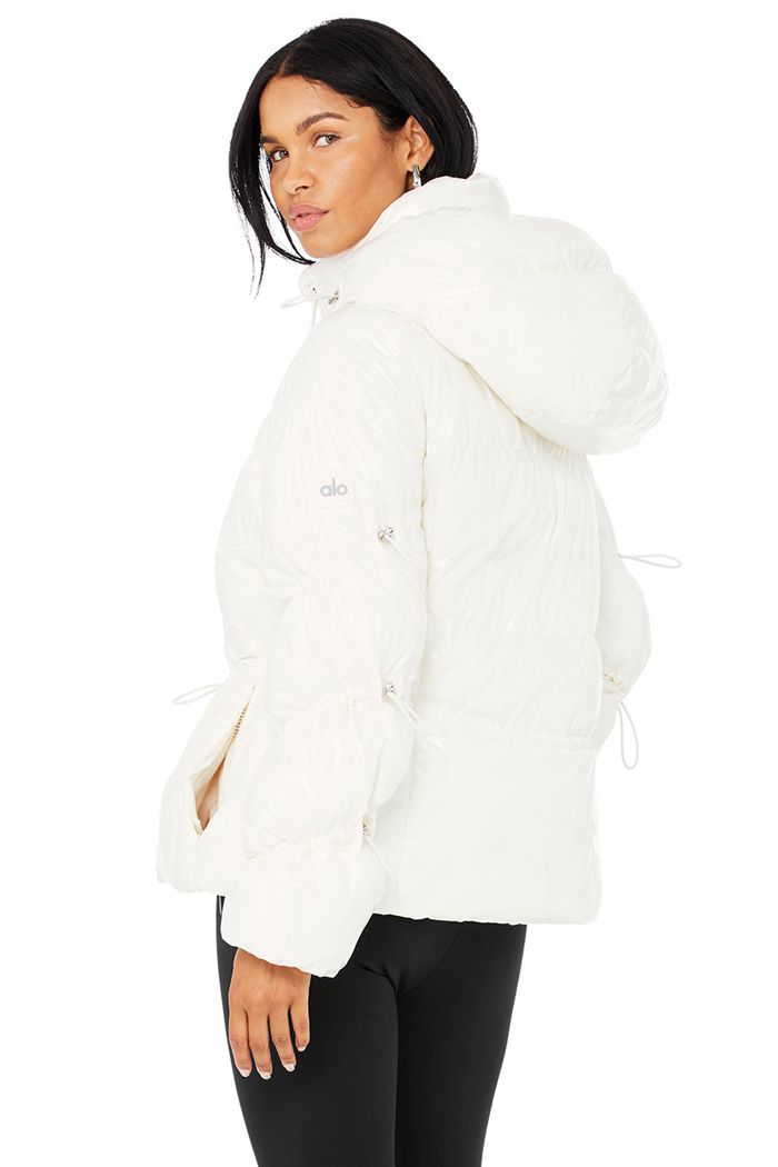 Alo Yoga Stunner Puffer Women's Jackets White | 03KIPCLYM