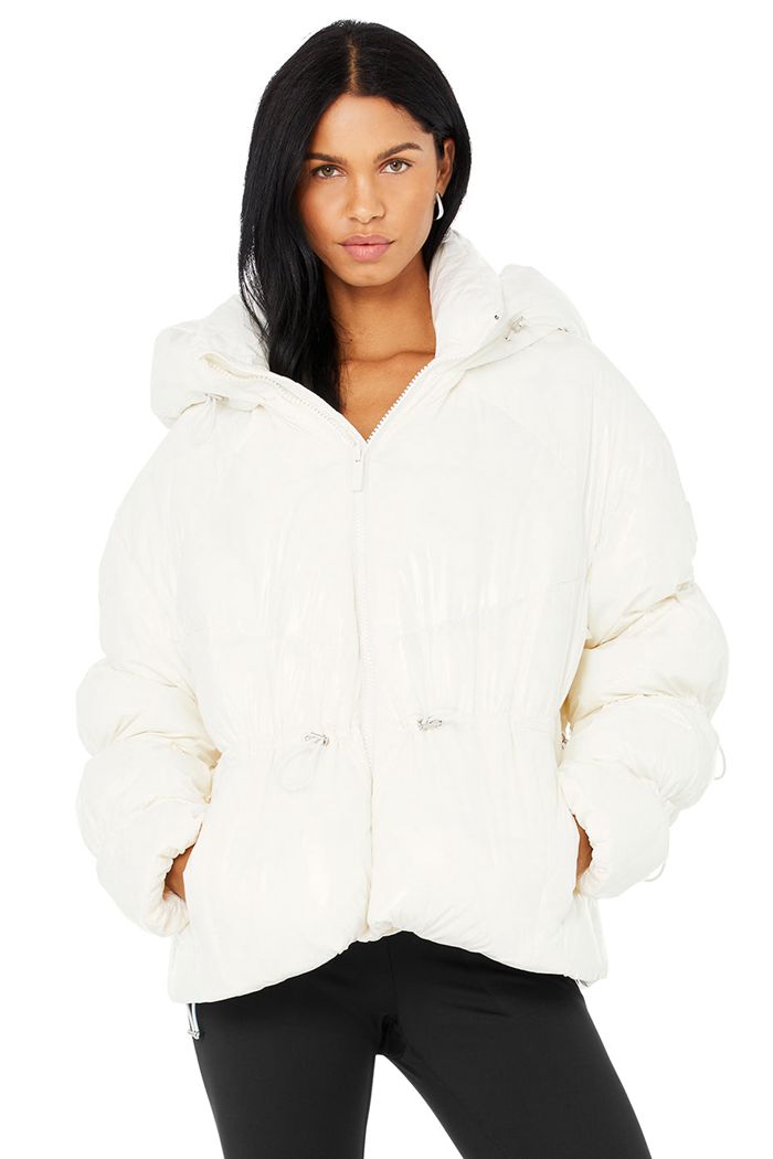 Alo Yoga Stunner Puffer Women\'s Jackets White | 03KIPCLYM