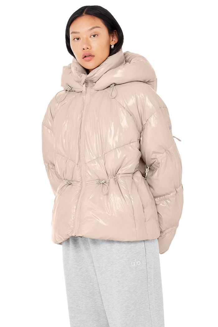 Alo Yoga Stunner Puffer Women's Jackets Pink | 58HGIZXFK