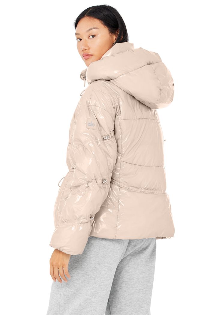 Alo Yoga Stunner Puffer Women's Jackets Pink | 58HGIZXFK