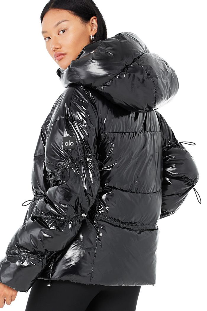 Alo Yoga Stunner Puffer Women's Jackets Black | 89QZOFBAG