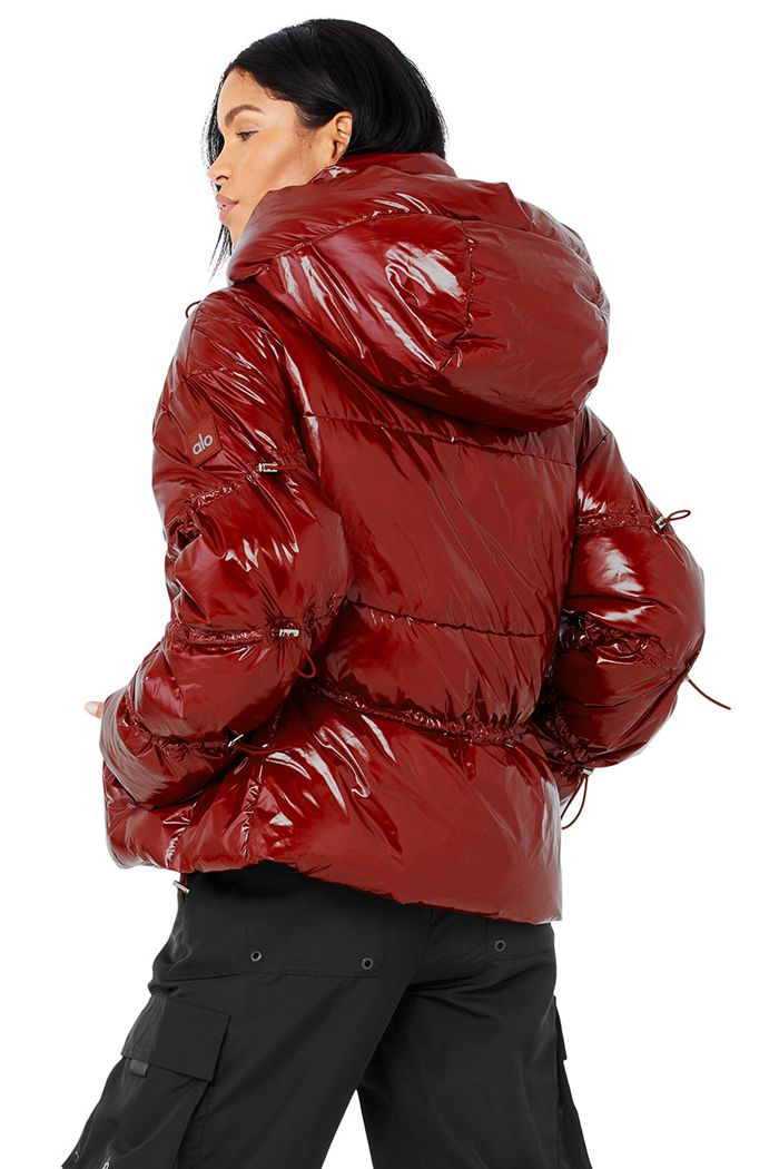 Alo Yoga Stunner Puffer Women's Jackets Red | 98XVSLKIN