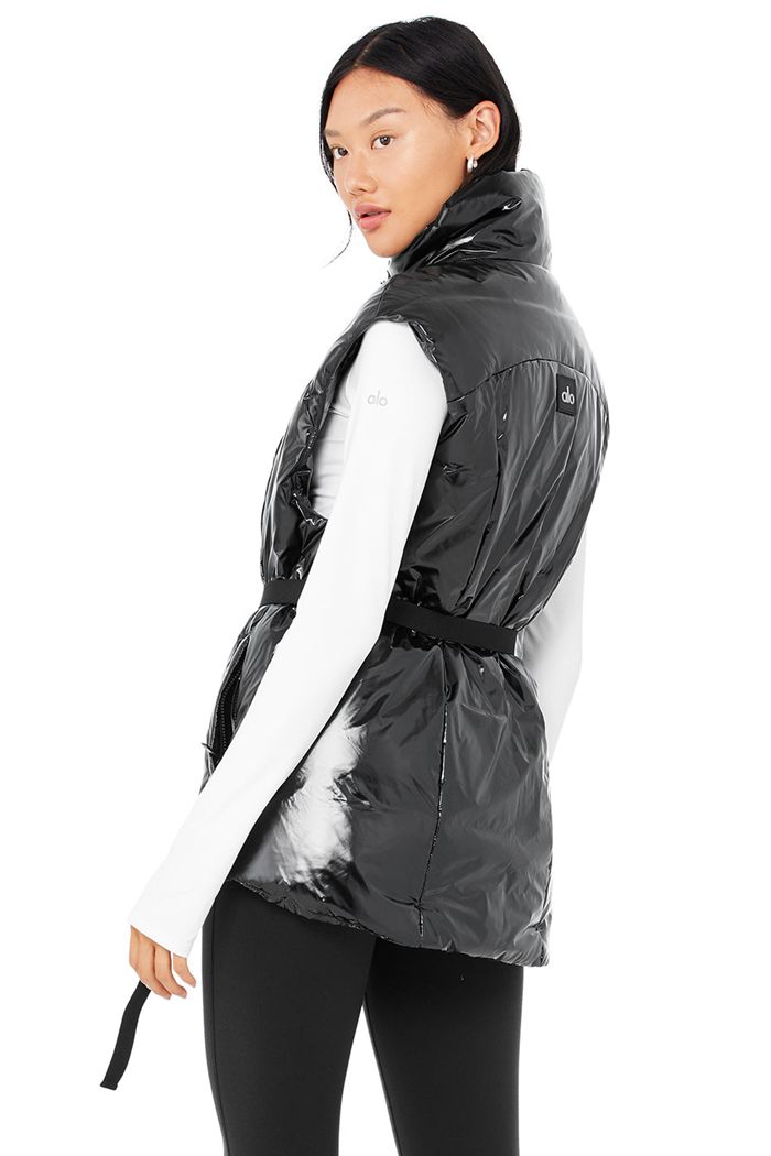 Alo Yoga Stunner Puffer Women's Vest Black | 57YEPJGTZ