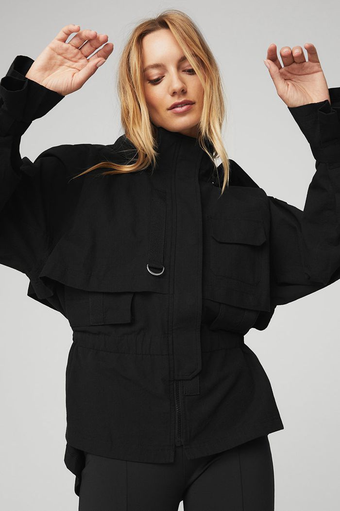 Alo Yoga Surplus Women's Jackets Black | 58NOFQJXM