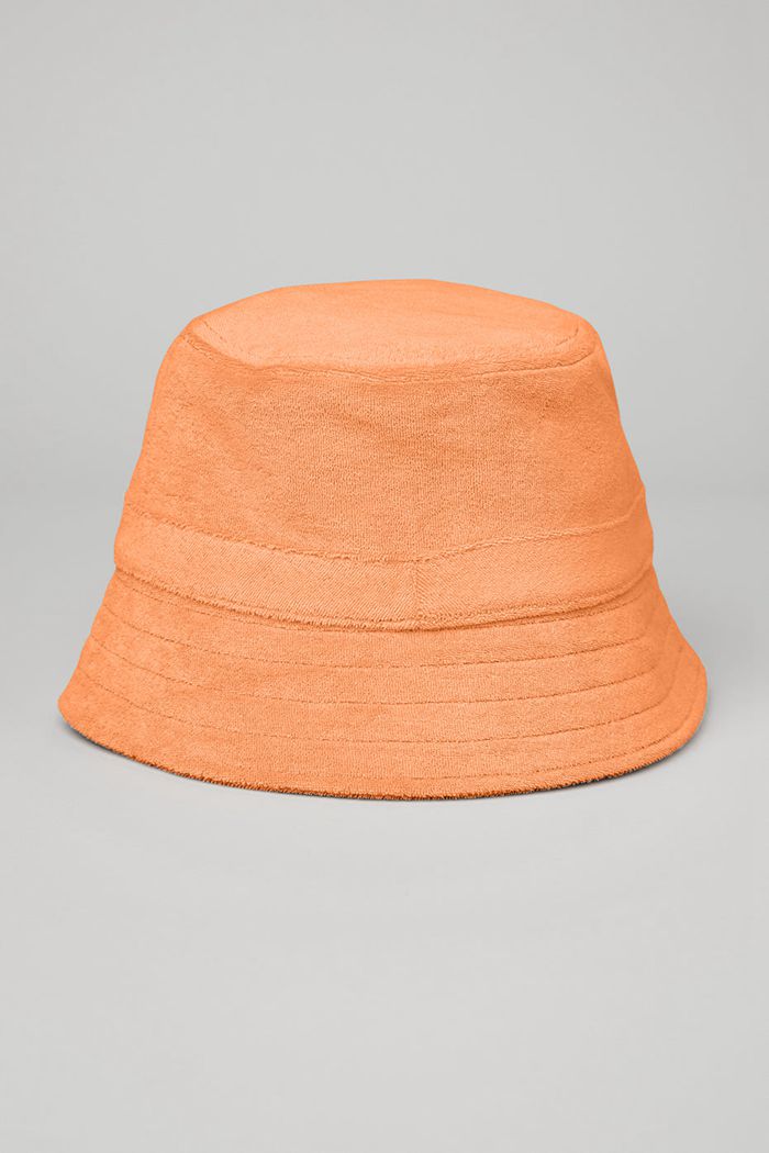 Alo Yoga Terry Beachside Bucket Women's Hats Orange | 12UDGAJKV