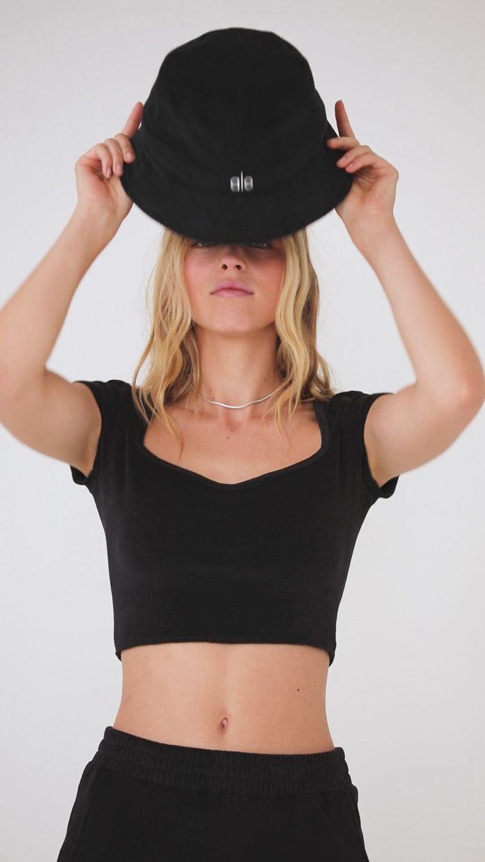 Alo Yoga Terry Beachside Bucket Women's Hats Black | 24RUPNABS