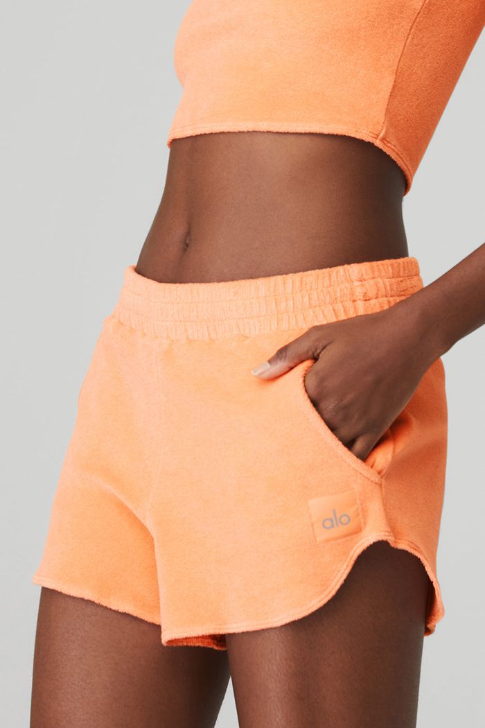 Alo Yoga Terry High-Waist Beachside Women's Short Orange | 58AMJDRFZ