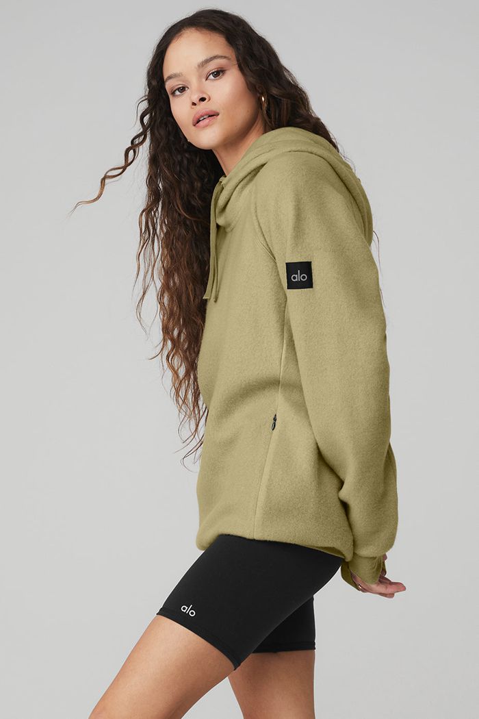 Alo Yoga The Triumph Women's Hoodie Green | 64OUZXFKP