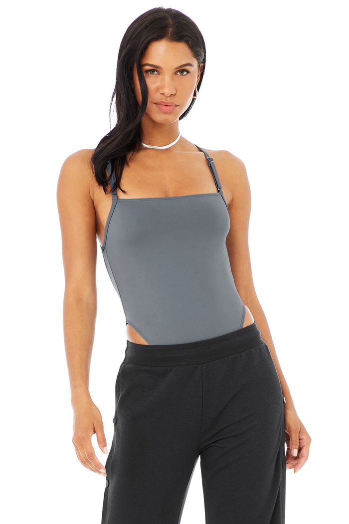 Alo Yoga Thrill Seeker Women's Bodysuit Grey | 01AGIRMUS