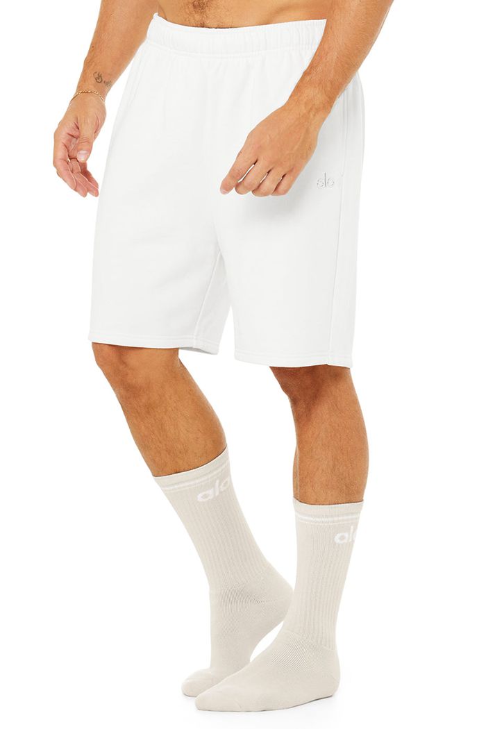 Alo Yoga Throwback Men's Socks Beige White | 81ZKHRVSO