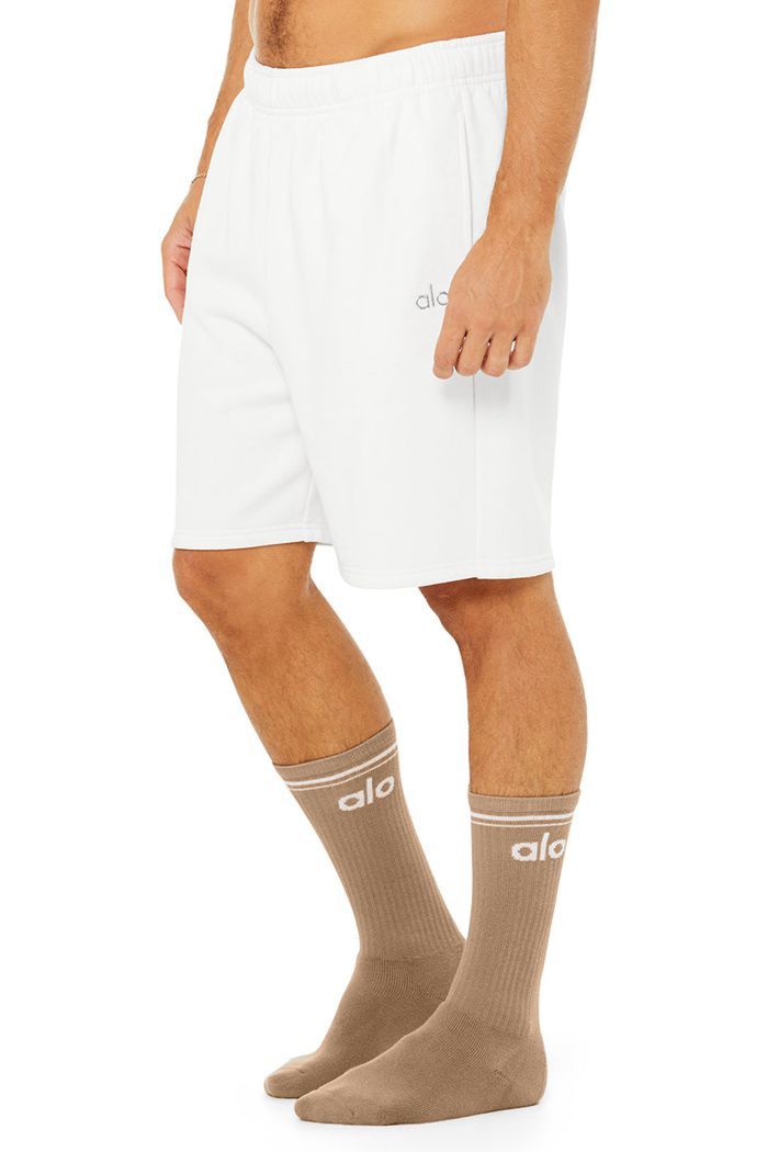 Alo Yoga Throwback Men's Socks White | 16AOWSKEF