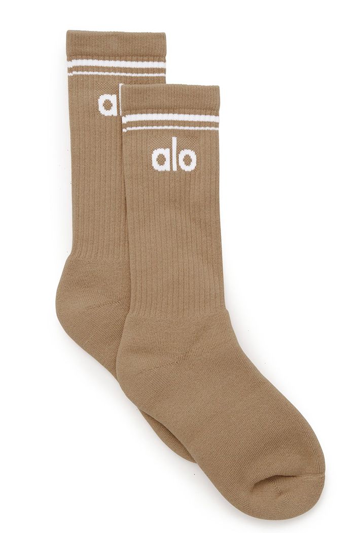 Alo Yoga Throwback Men\'s Socks White | 16AOWSKEF