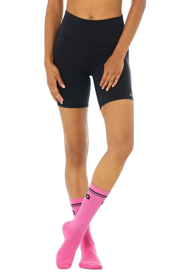 Alo Yoga Throwback Women's Socks Black | 54UMXOPHB