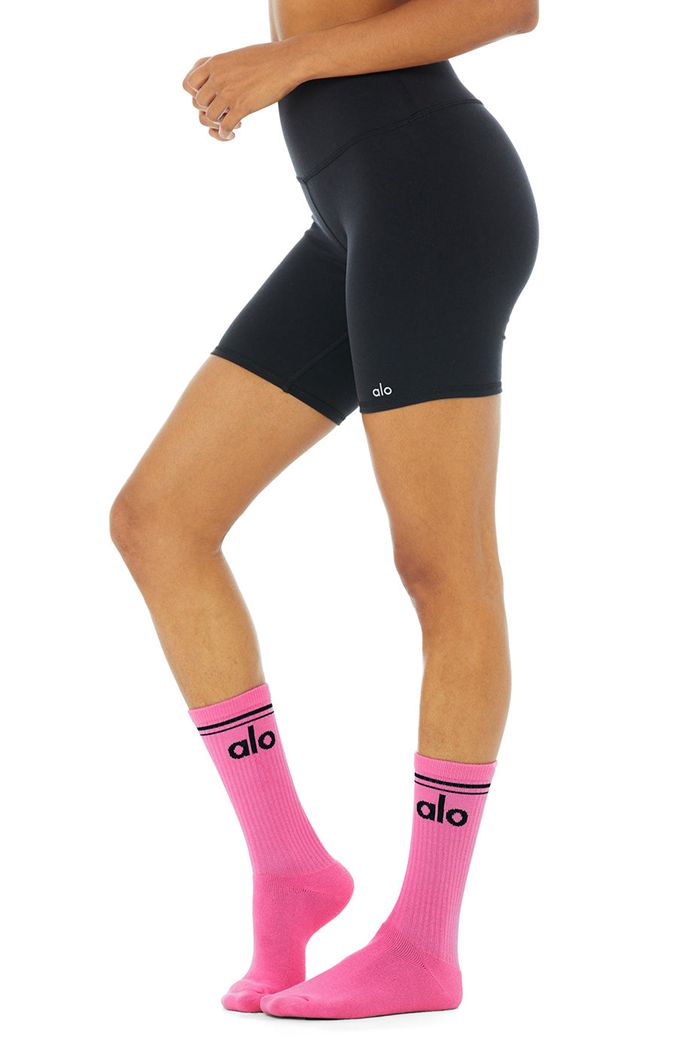 Alo Yoga Throwback Women's Socks Black | 54UMXOPHB