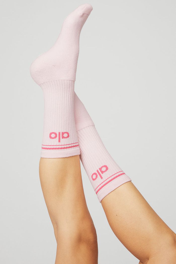 Alo Yoga Throwback Women's Socks Pink Fuchsia | 59XIDZFUJ