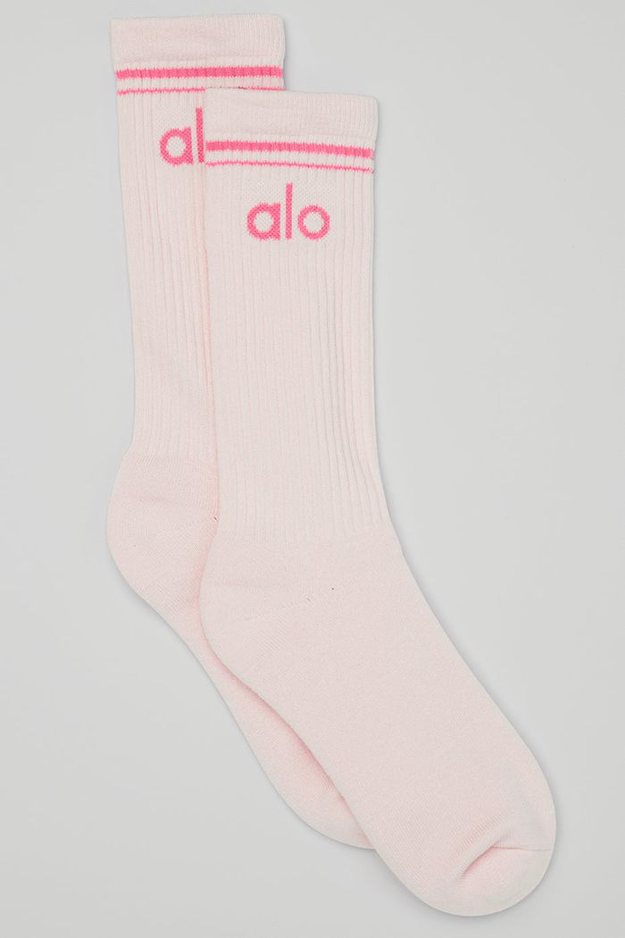 Alo Yoga Throwback Women\'s Socks Pink Fuchsia | 59XIDZFUJ