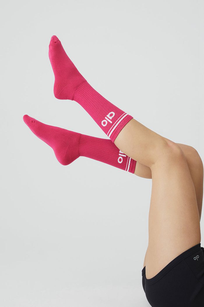 Alo Yoga Throwback Women's Socks White | 50XEHWJSK