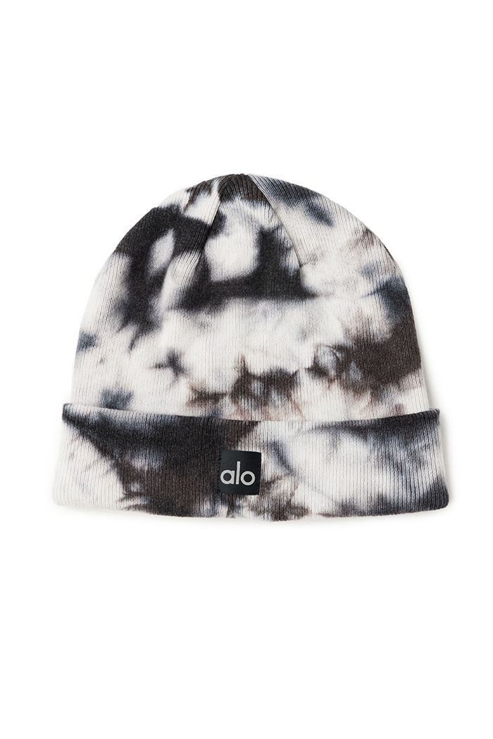 Alo Yoga Tie-Dye Women\'s Beanie Black White | 28BETNJVC