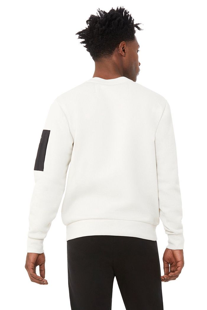 Alo Yoga Traverse Men's Pullover Beige Black | 75SOXFHIT