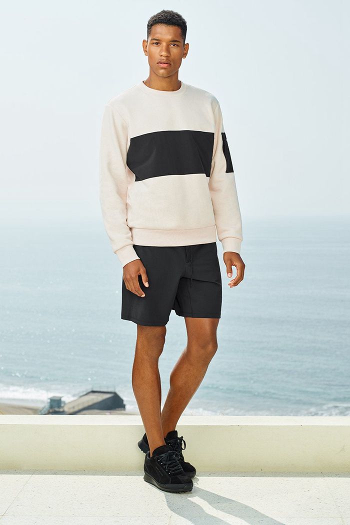 Alo Yoga Traverse Men's Pullover Beige Black | 75SOXFHIT