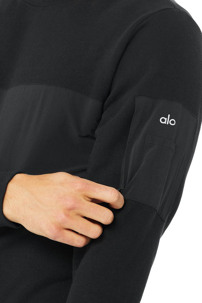 Alo Yoga Traverse Men's Pullover Black | 65FUISCWE