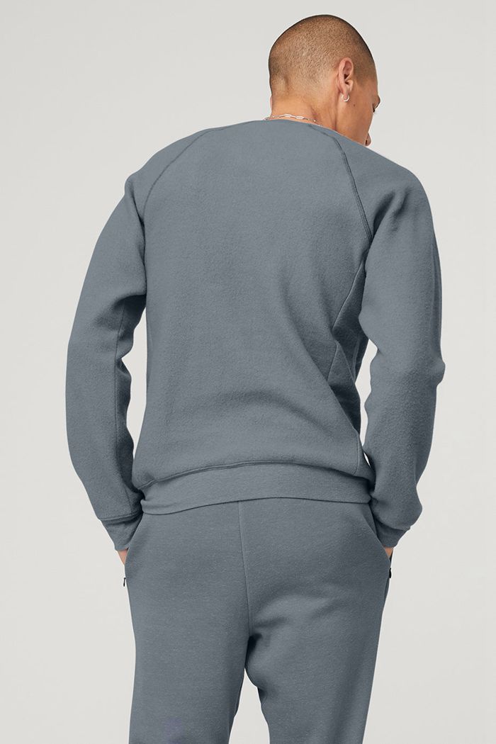 Alo Yoga Triumph Crew Neck Sweatshirt Men's Long Sleeve Grey | 50ASYLQFR