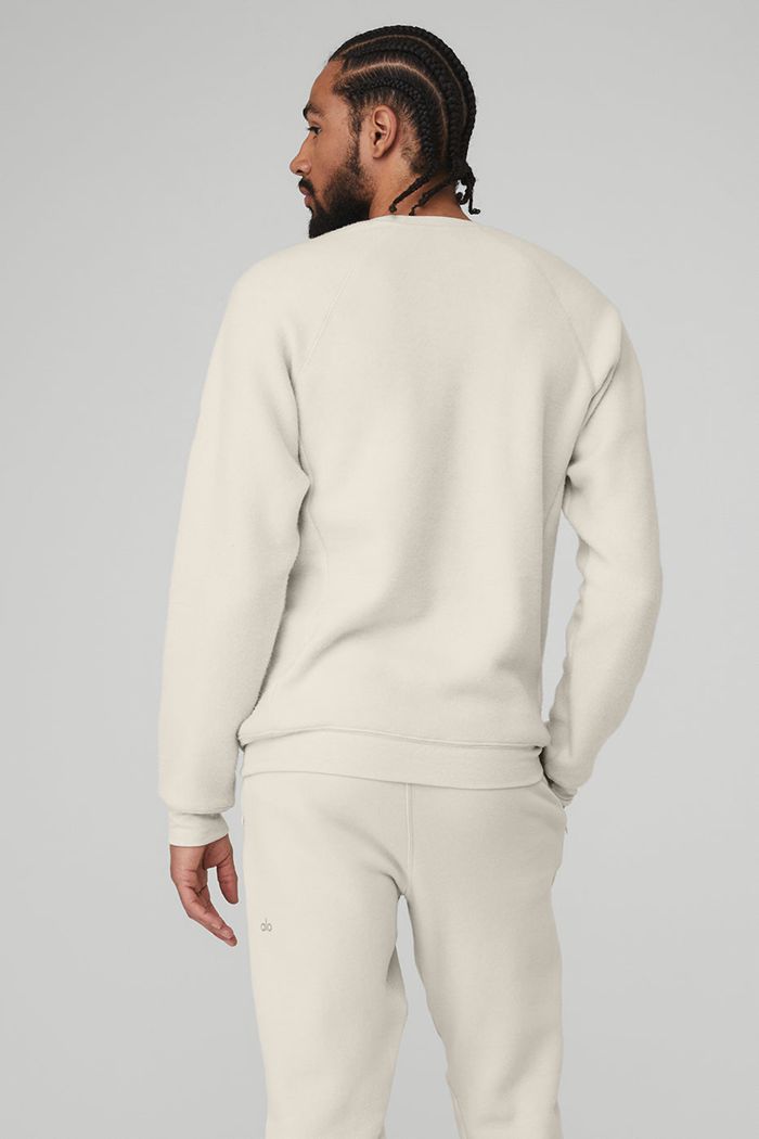 Alo Yoga Triumph Crew Neck Sweatshirt Men's Long Sleeve Beige | 52LCUYPBW