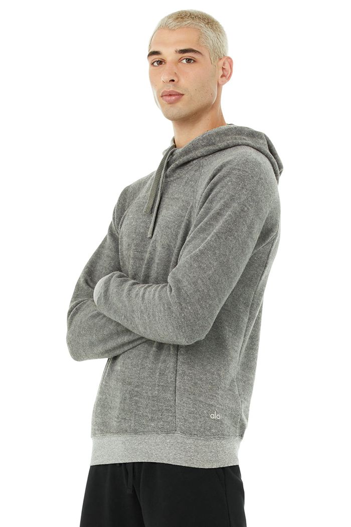 Alo Yoga Triumph Men\'s Hoodie Grey | 86ZFPXLOT