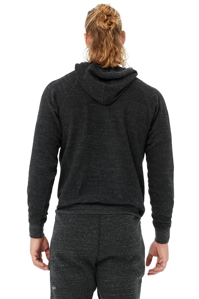 Alo Yoga Triumph Men's Hoodie Grey Black | 48BHUXTRM