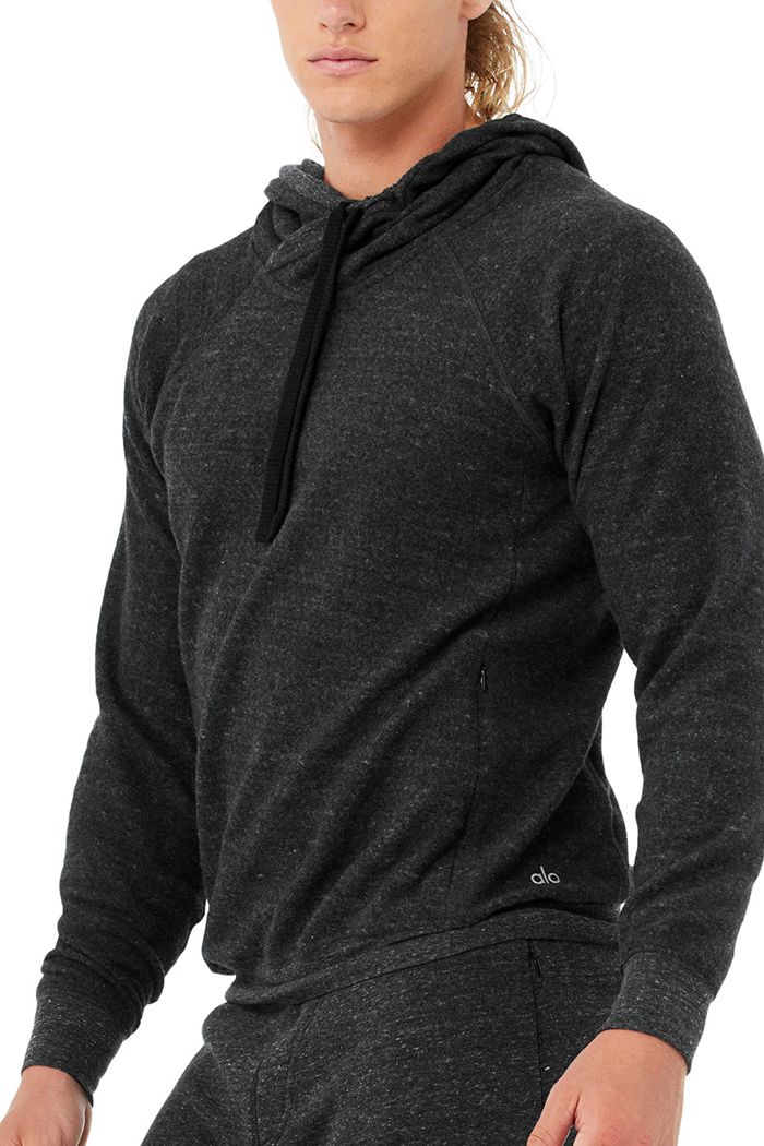 Alo Yoga Triumph Men's Hoodie Grey Black | 48BHUXTRM