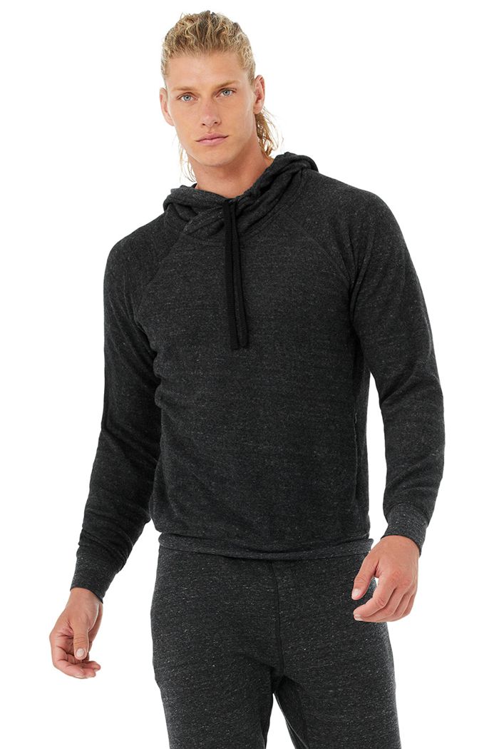 Alo Yoga Triumph Men\'s Hoodie Grey Black | 48BHUXTRM