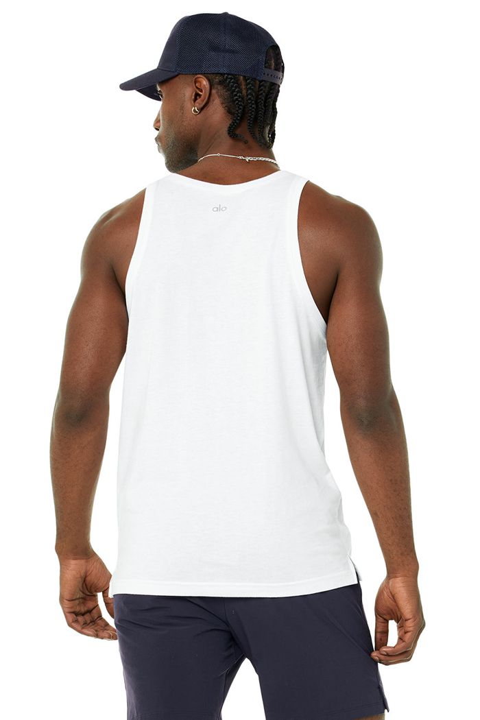 Alo Yoga Triumph Men's Vest White | 92AXRDETS