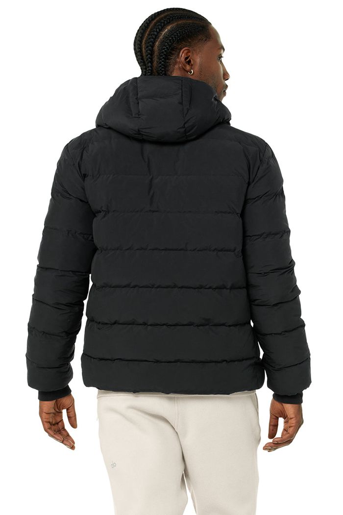 Alo Yoga Vail Puffer Men's Jackets Black | 05EGBMTDS